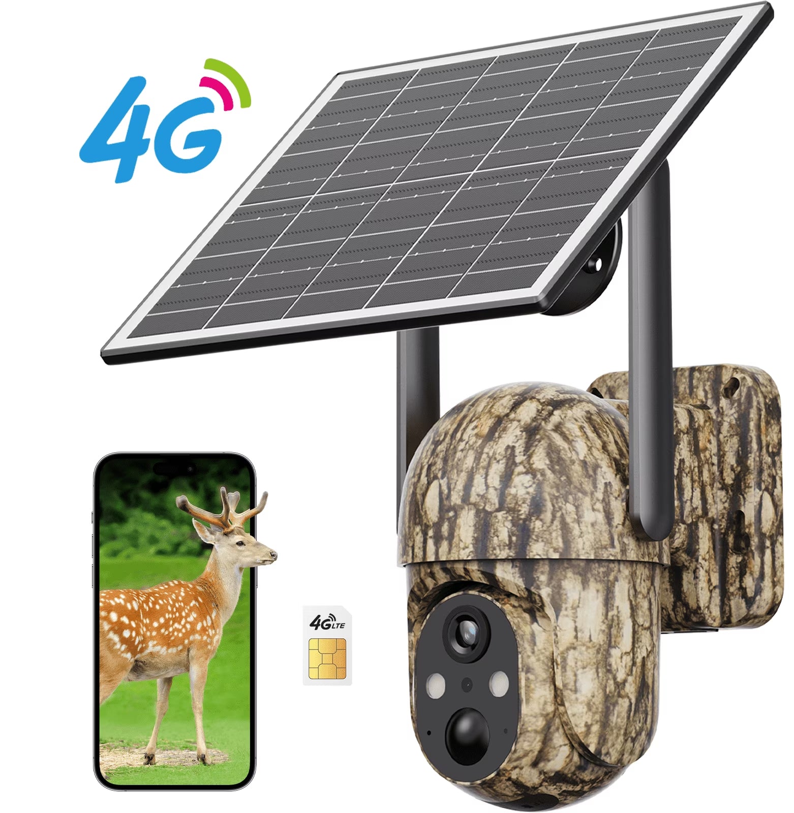 MovoVibe™ Elite 4G Solar Security Camera - 360° View